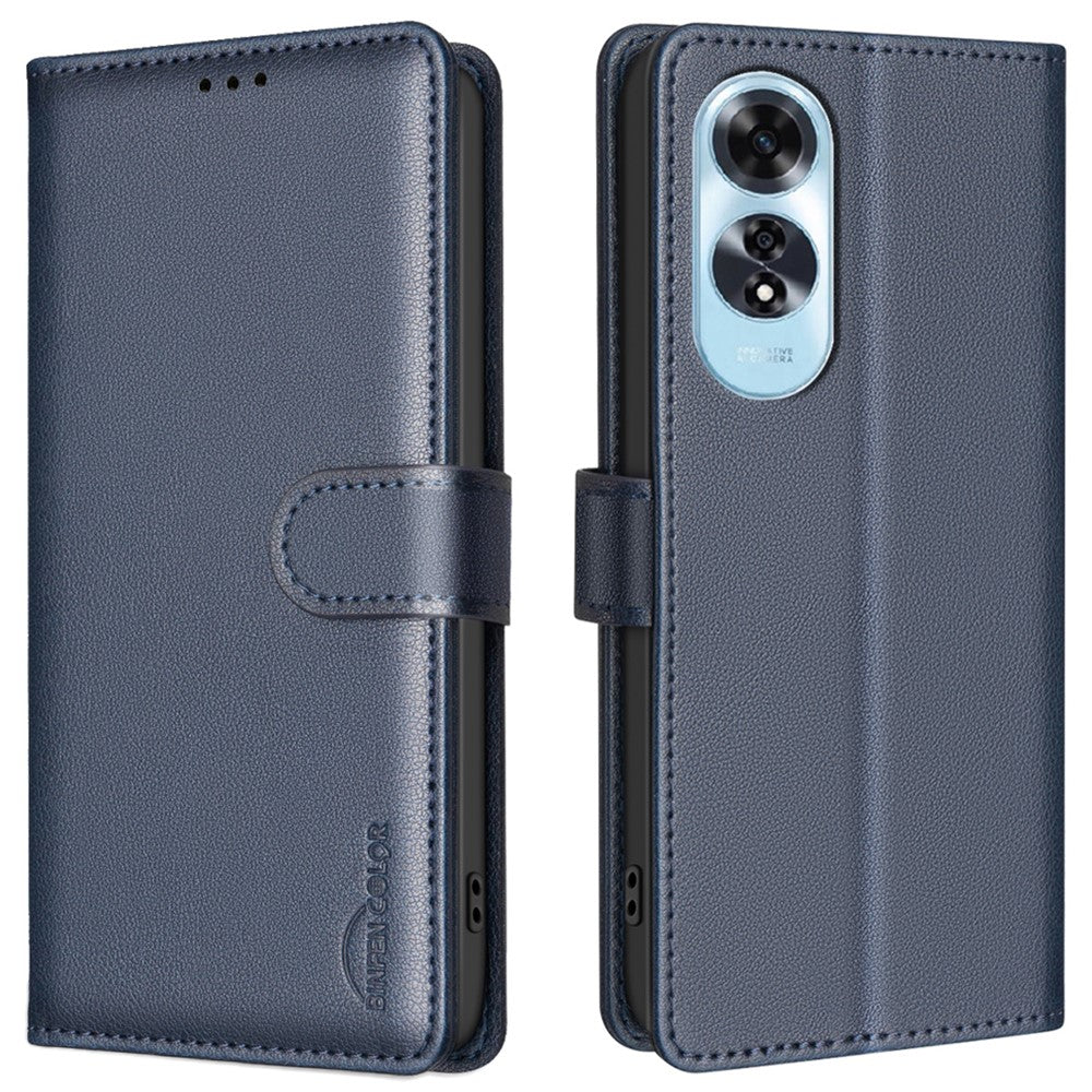 BINFEN COLOR BF32 For Oppo A60 4G Phone Case Litchi Texture RFID Blocking Leather Phone Cover