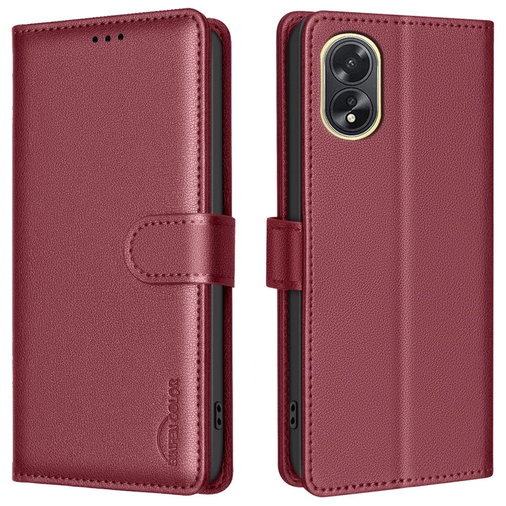 BINFEN COLOR BF32 For Oppo A38 4G / A18 4G RFID Blocking Phone Case Wallet Litchi Texture PU Leather Phone Cover