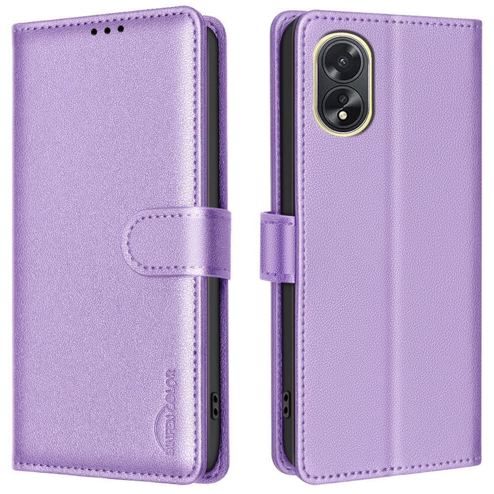 BINFEN COLOR BF32 For Oppo A38 4G / A18 4G RFID Blocking Phone Case Wallet Litchi Texture PU Leather Phone Cover