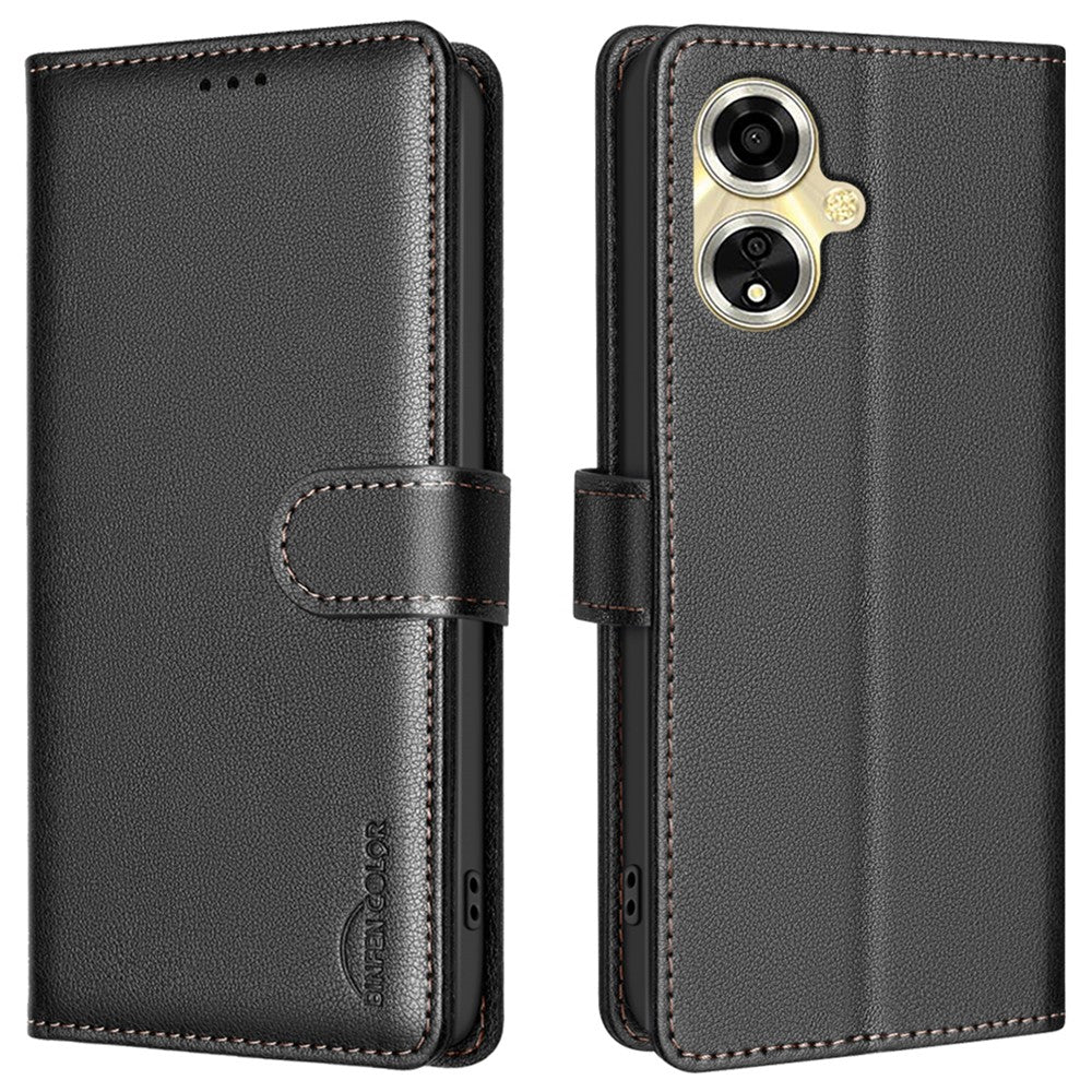 BINFEN COLOR BF32 For Oppo A59 5G Phone Case Litchi Texture RFID Blocking PU Leather Phone Cover