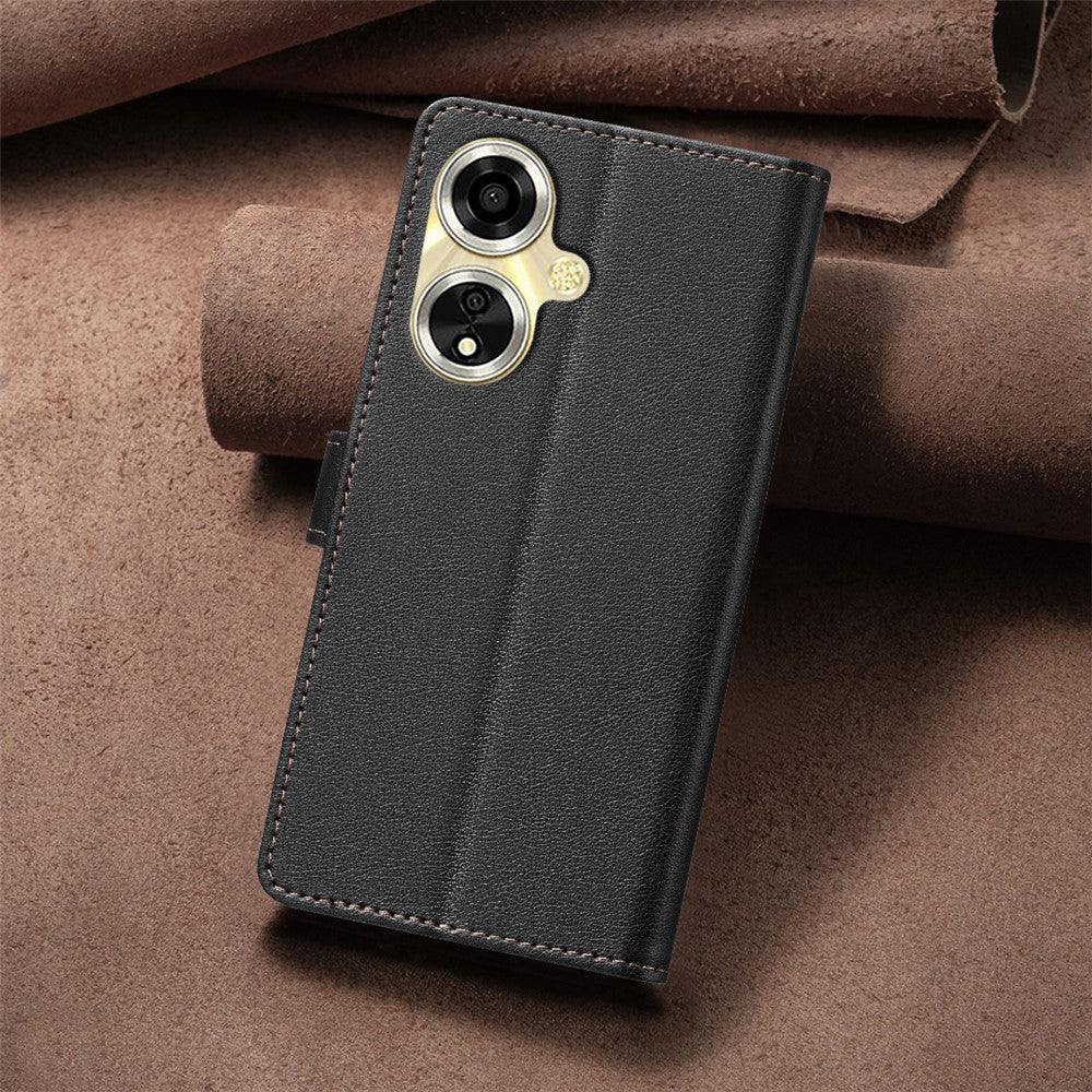 BINFEN COLOR BF32 For Oppo A59 5G Phone Case Litchi Texture RFID Blocking PU Leather Phone Cover