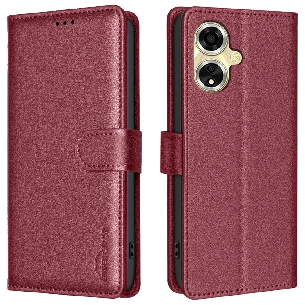 BINFEN COLOR BF32 For Oppo A59 5G Phone Case Litchi Texture RFID Blocking PU Leather Phone Cover