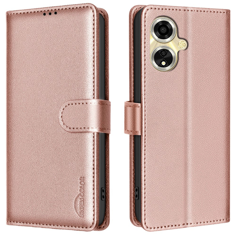 BINFEN COLOR BF32 For Oppo A59 5G Phone Case Litchi Texture RFID Blocking PU Leather Phone Cover