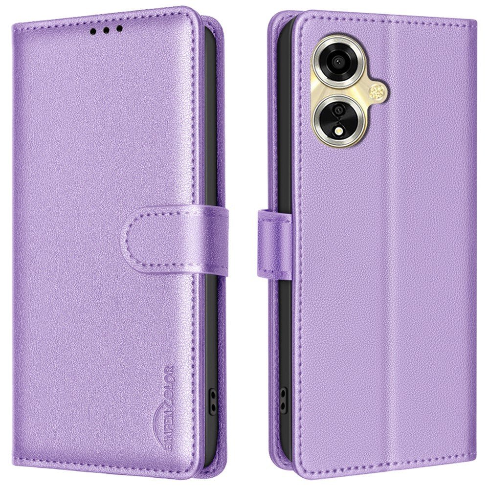 BINFEN COLOR BF32 For Oppo A59 5G Phone Case Litchi Texture RFID Blocking PU Leather Phone Cover