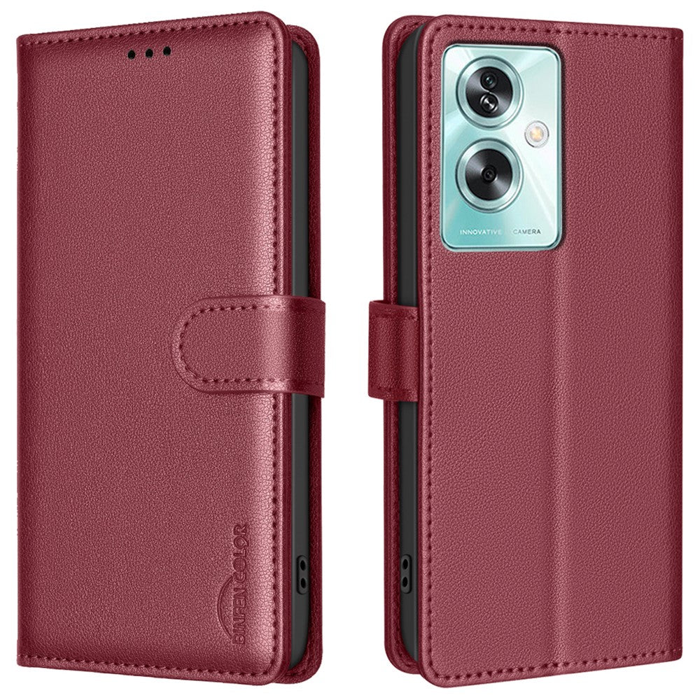 BINFEN COLOR BF32 PU Leather Phone Case for Oppo A79 5G Litchi Texture RFID Blocking Phone Cover