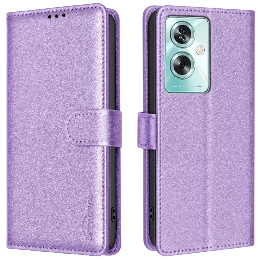 BINFEN COLOR BF32 PU Leather Phone Case for Oppo A79 5G Litchi Texture RFID Blocking Phone Cover