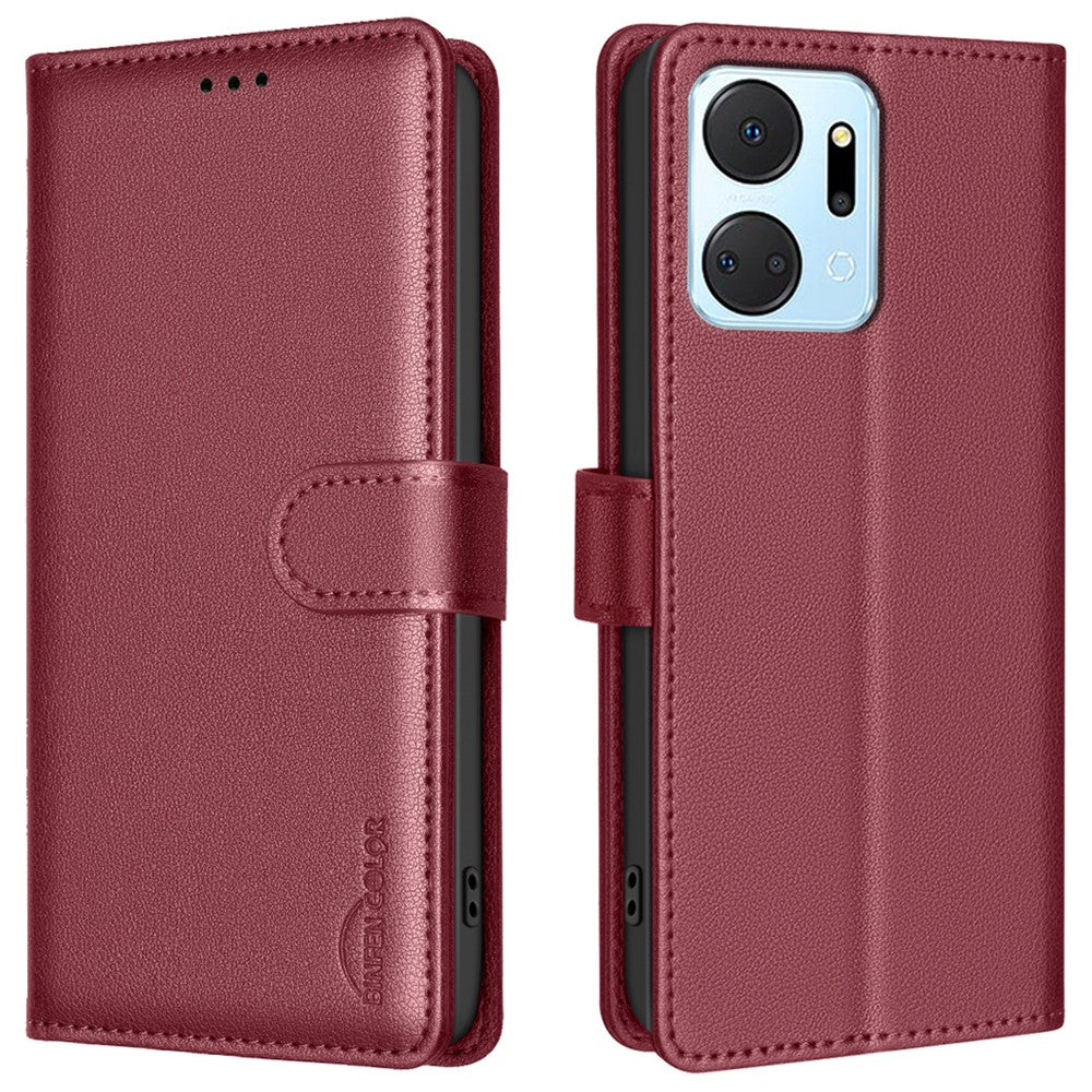 BINFEN COLOR BF32 For Honor X7a 4G Case Leather Phone Cover Magnetic Clasp