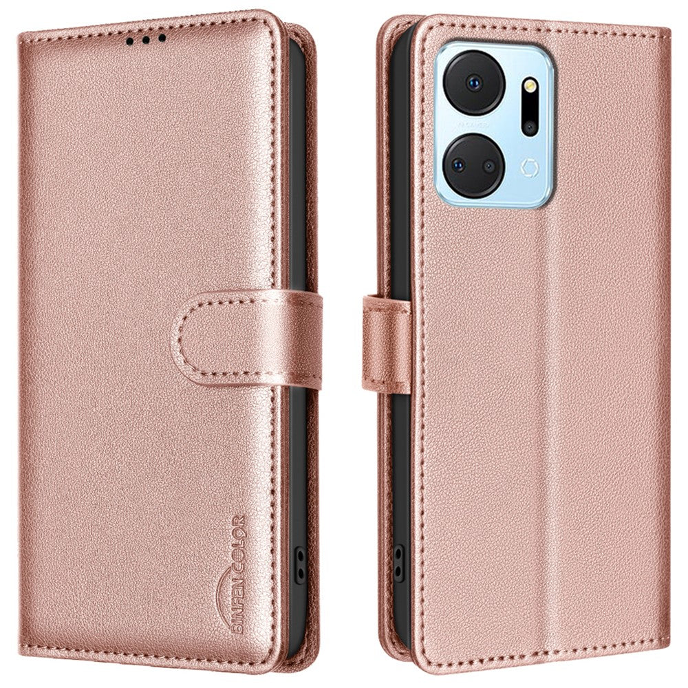 BINFEN COLOR BF32 For Honor X7a 4G Case Leather Phone Cover Magnetic Clasp