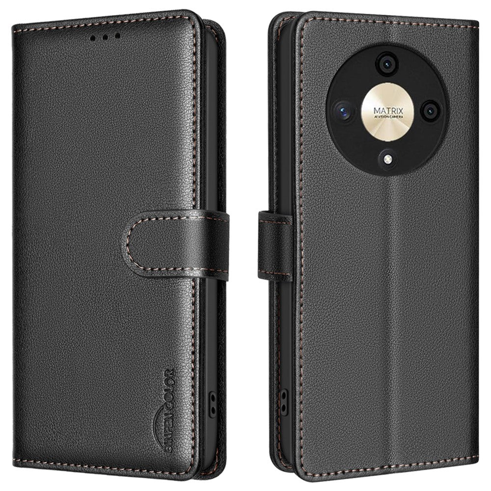 BINFEN COLOR BF32 For Honor X9b 5G / Magic6 Lite 5G Etui Læder Telefoncover Litchi Tekstur