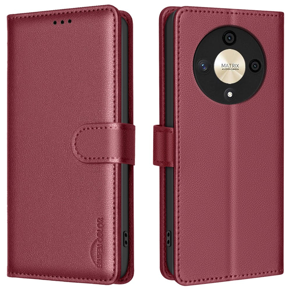 BINFEN COLOR BF32 Til Honor X9b 5G / Magic6 Lite 5G Cover Læder Telefoncover Litchi Tekstur