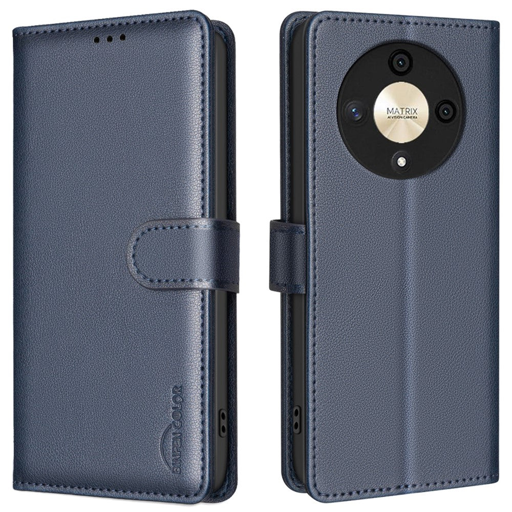 BINFEN COLOR BF32 Til Honor X9b 5G / Magic6 Lite 5G Cover Læder Telefoncover Litchi Tekstur