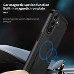For Samsung Galaxy F15 5G Matte Phone Case TPU+PU Phone Cover Work with Magnetic Car Holder