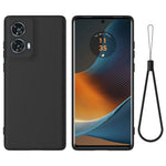 Til Motorola Moto G85 5G / S50 Neo 5G cover med håndledsrem i flydende silikone