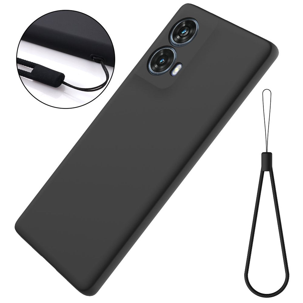 Til Motorola Moto G85 5G / S50 Neo 5G cover med håndledsrem i flydende silikone