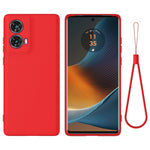 Til Motorola Moto G85 5G / S50 Neo 5G cover med håndledsrem i flydende silikone