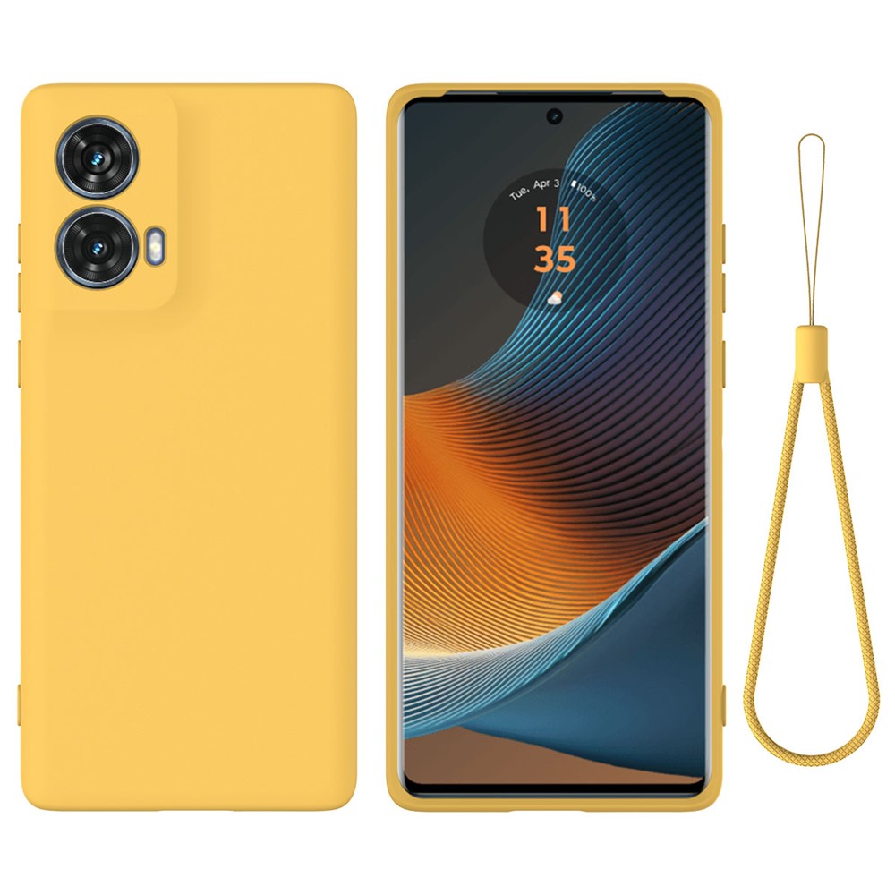 Til Motorola Moto G85 5G / S50 Neo 5G cover med håndledsrem i flydende silikone