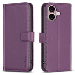 BINFEN COLOR BF17 For iPhone 16 Plus Anti-Scratch Shell PU Leather Stand Phone Case Wallet Cover