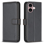 BINFEN COLOR BF17 For iPhone 16 Plus Anti-Scratch Shell PU Leather Stand Phone Case Wallet Cover