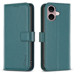 BINFEN COLOR BF17 For iPhone 16 Plus Anti-Scratch Shell PU Leather Stand Phone Case Wallet Cover