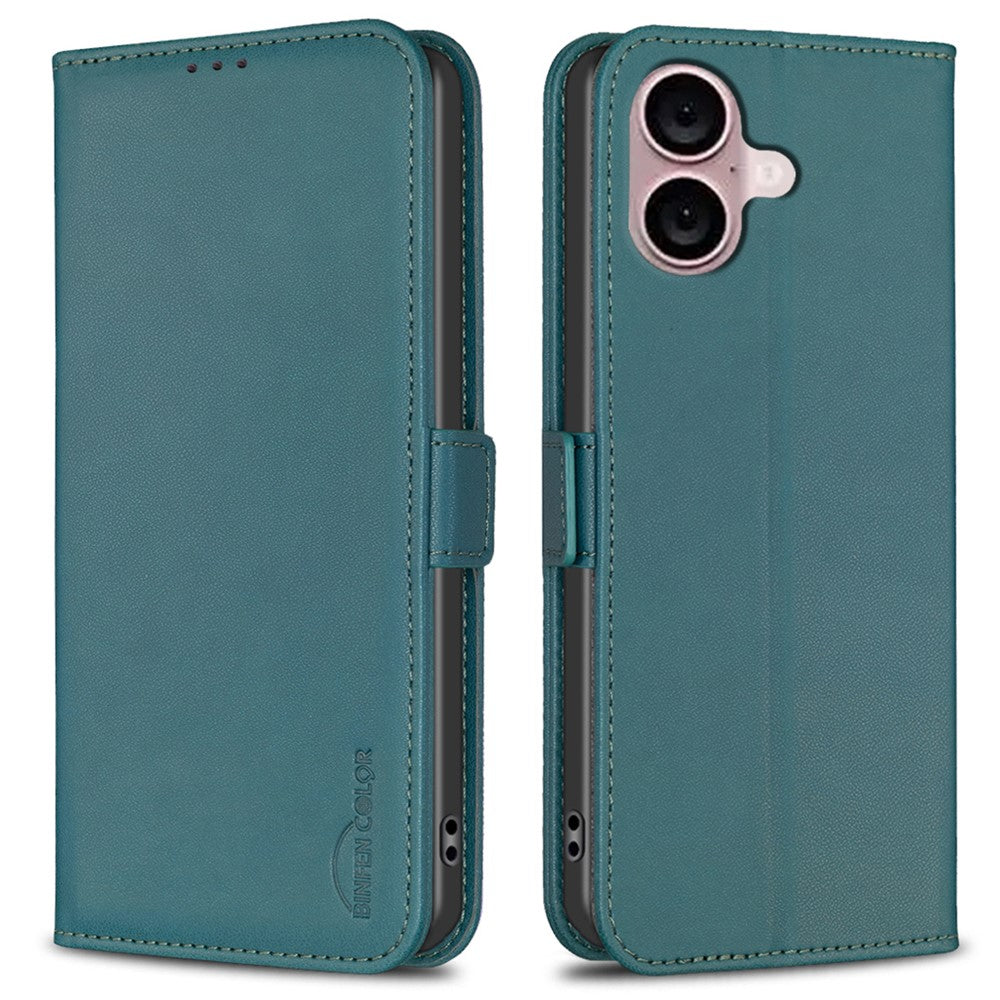 BINFEN COLOR BF31 For iPhone 16 Case Wallet Leather Flip Phone Cover