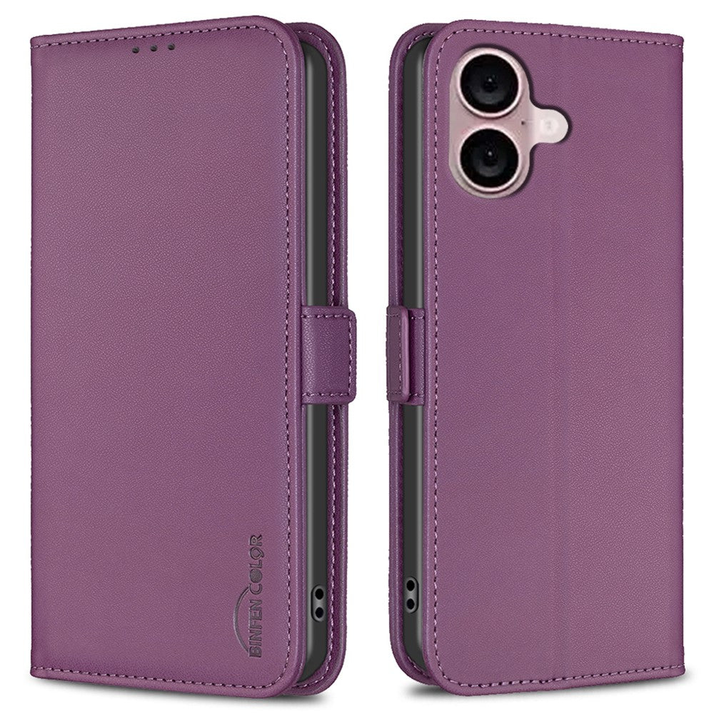 BINFEN COLOR BF31 For iPhone 16 Case Wallet Leather Flip Phone Cover