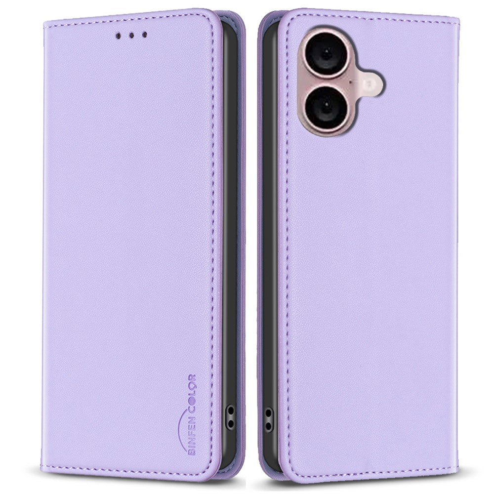 BINFEN COLOR BF18 For iPhone 16 Plus Case Magnetic Closing Leather Anti-scratch Phone Cover