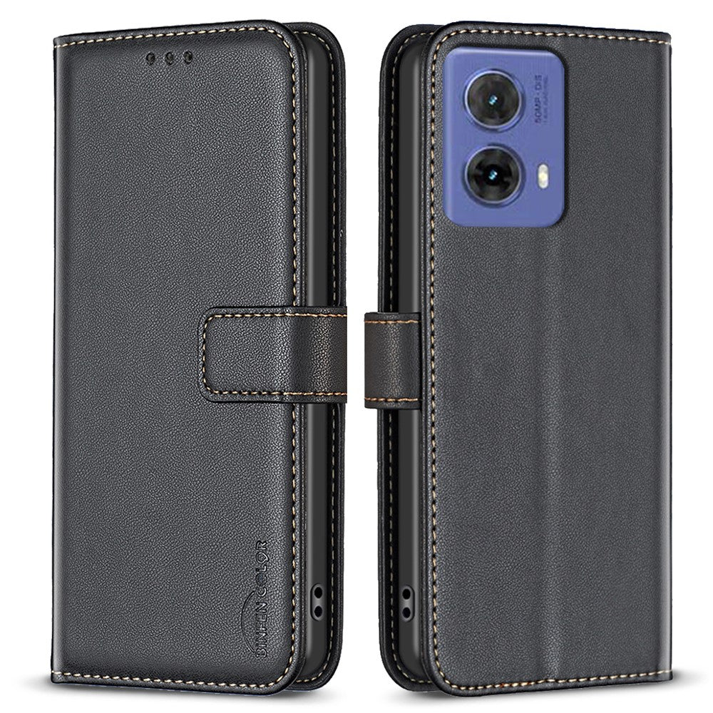 BINFEN COLOR BF17 För Motorola Moto G85 5G / S50 Neo 5G Plånboksfodral i PU-läder
