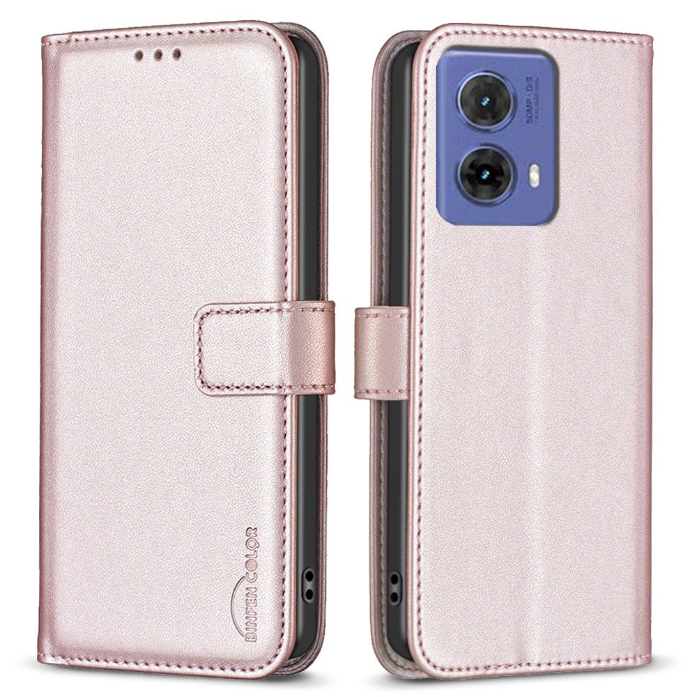 BINFEN COLOR BF17 För Motorola Moto G85 5G / S50 Neo 5G Plånboksfodral i PU-läder