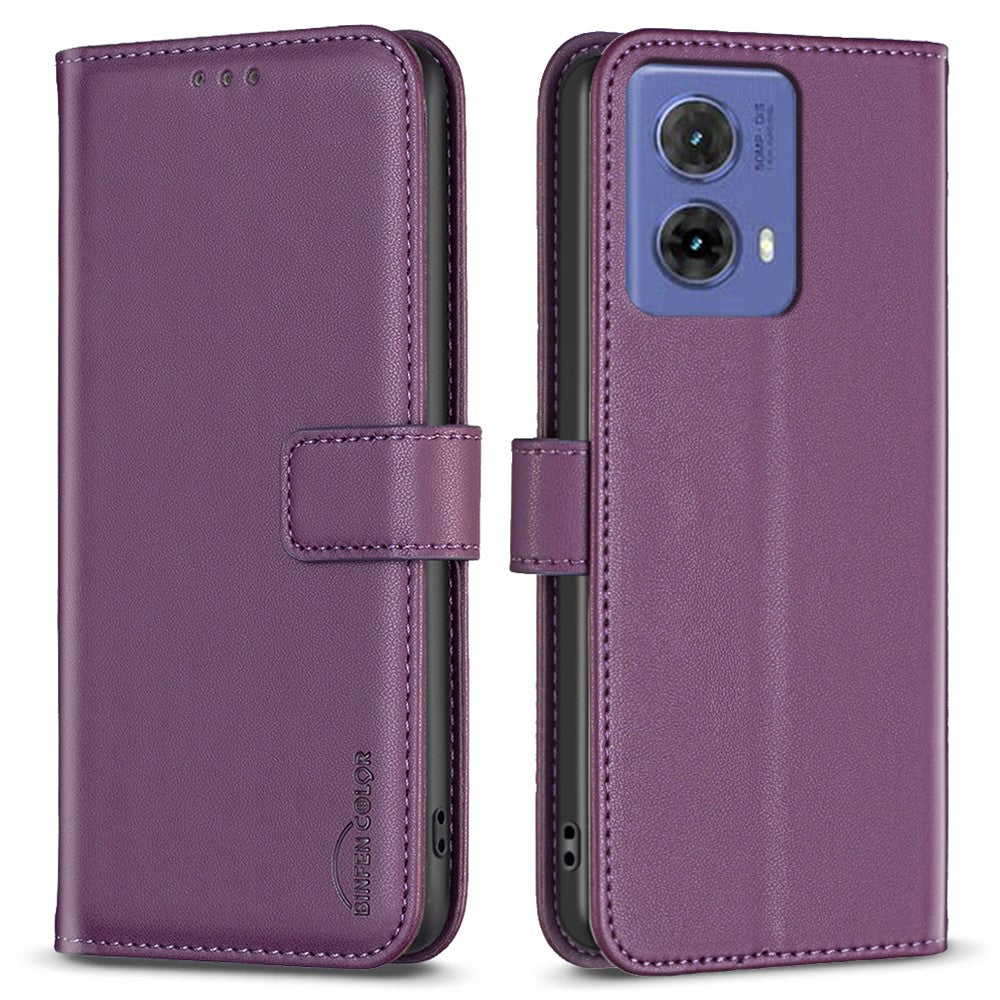 BINFEN COLOR BF17 För Motorola Moto G85 5G / S50 Neo 5G Plånboksfodral i PU-läder