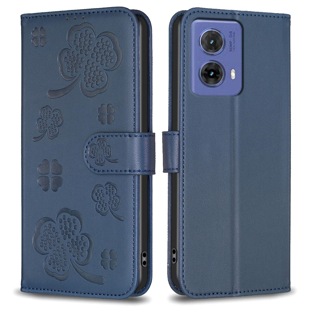 For Motorola Moto G85 5G / S50 Neo 5G Case Clover Pattern PU Leather Wallet Phone Cover