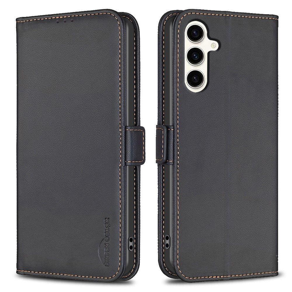 BINFEN COLOR BF31 til Samsung Galaxy S24 FE Etui med Pung Stand PU Læder Flip Telefon Cover