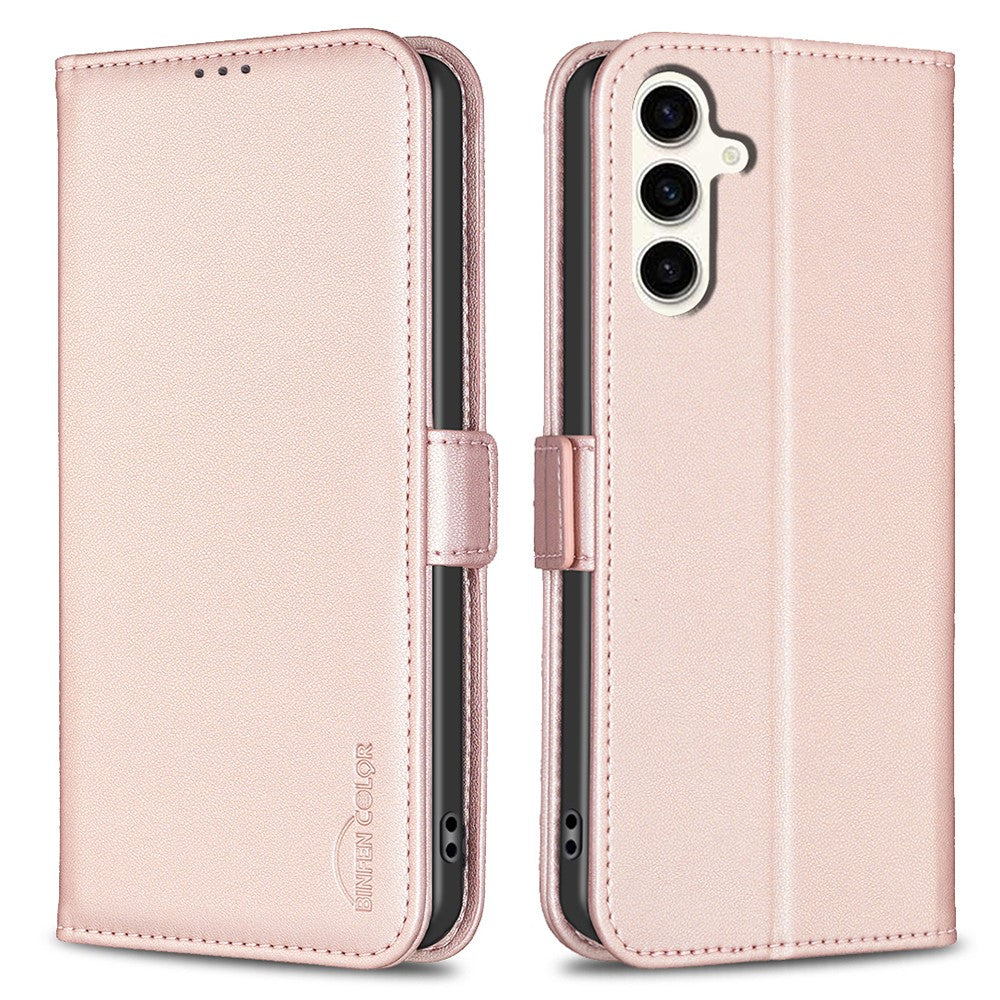 BINFEN COLOR BF31 til Samsung Galaxy S24 FE Etui med Pung Stand PU Læder Flip Telefon Cover