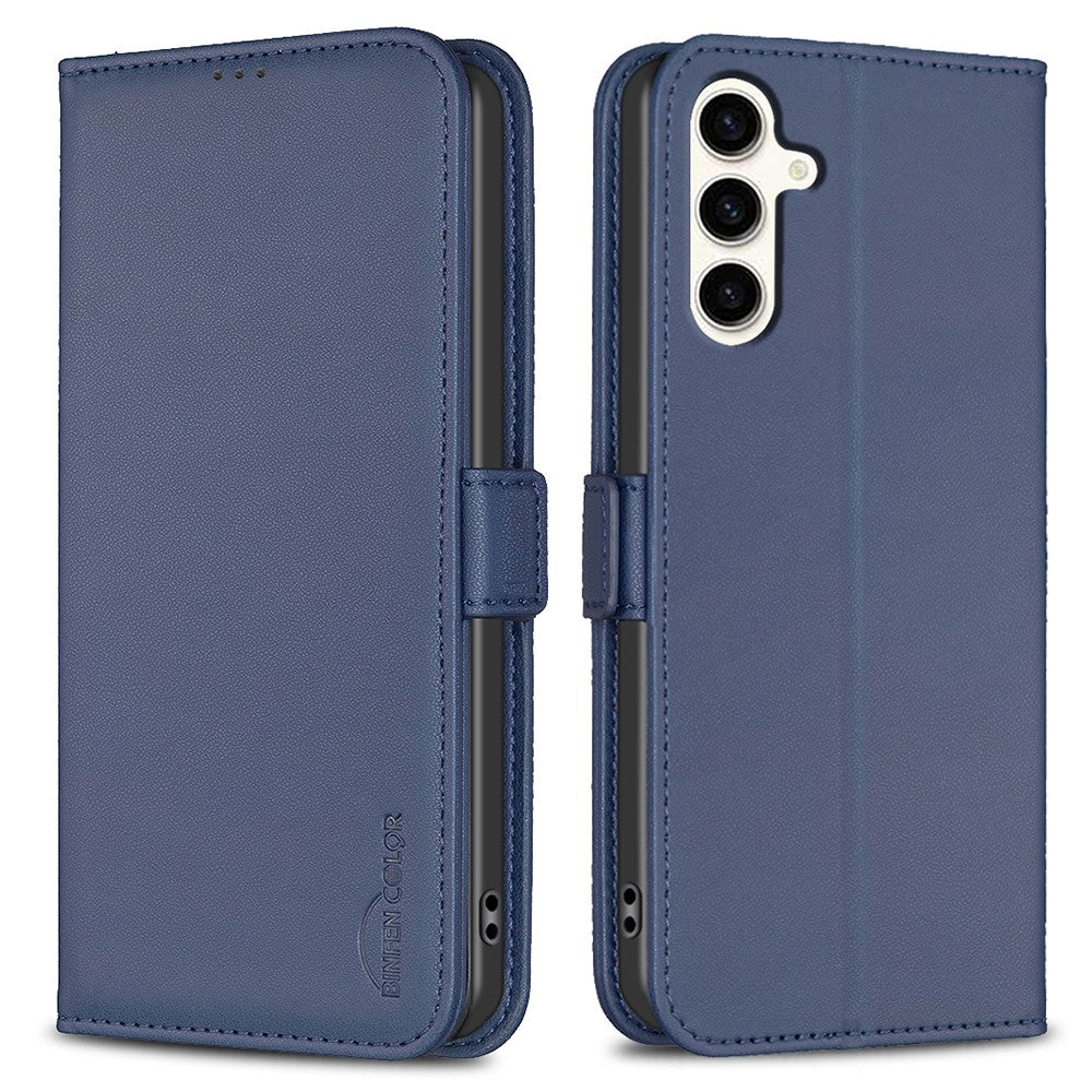 BINFEN COLOR BF31 til Samsung Galaxy S24 FE Etui med Pung Stand PU Læder Flip Telefon Cover