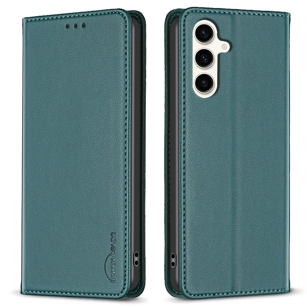 BINFEN COLOR BF18 til Samsung Galaxy S24 FE Etui PU Læder Kortholder Telefon Cover