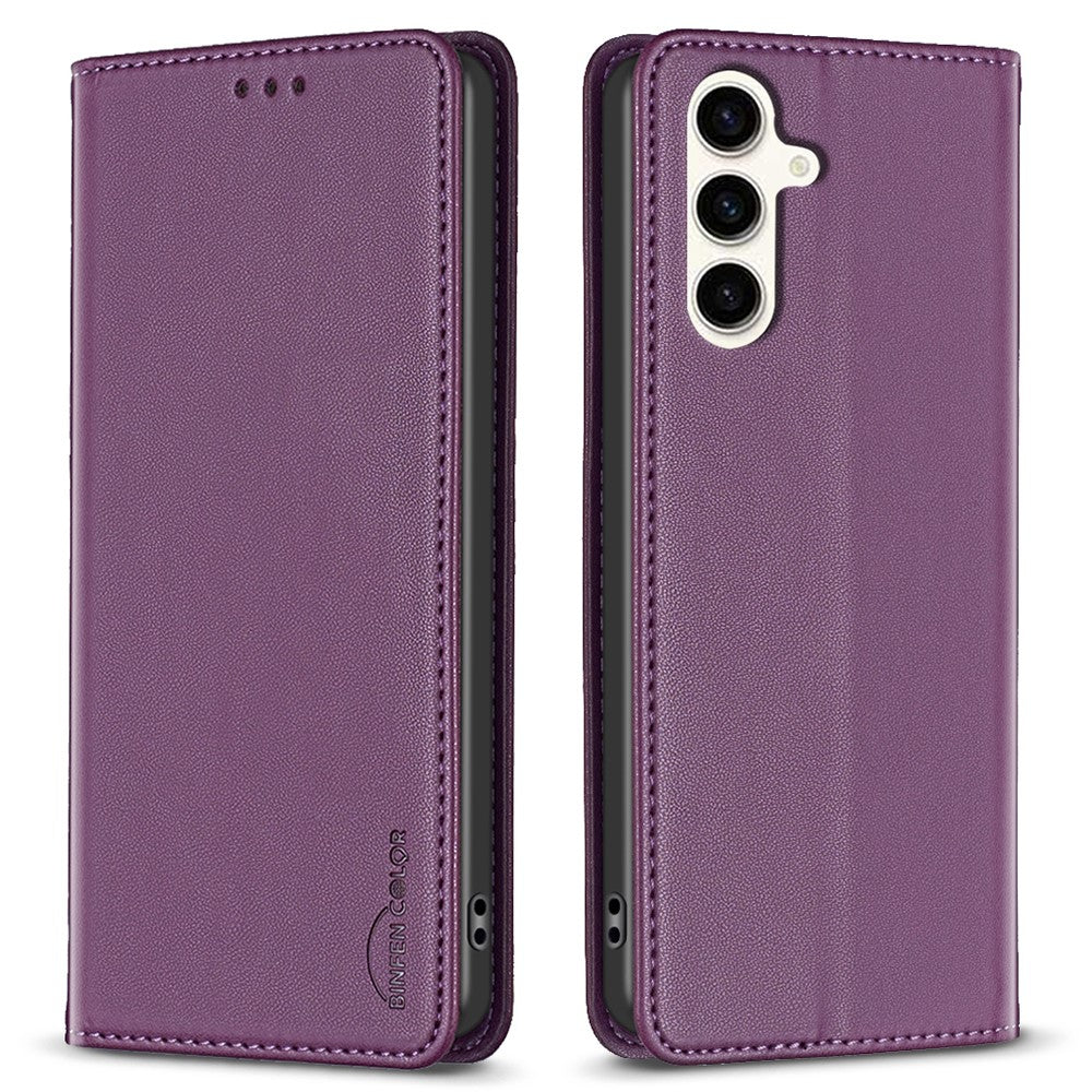 BINFEN COLOR BF18 til Samsung Galaxy S24 FE Etui PU Læder Kortholder Telefon Cover
