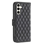 BINFEN COLOR BF Style-14 For Samsung Galaxy S24 FE Case Rhombus Grid Leather Protection Phone Cover
