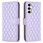 BINFEN COLOR BF Style-14 For Samsung Galaxy S24 FE Case Rhombus Grid Leather Protection Phone Cover