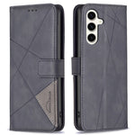 BINFEN COLOR-mobilcover til Samsung Galaxy S24 FE, pung-etui med geometrisk præget læder