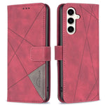 BINFEN COLOR For Samsung Galaxy S24 FE Phone Cases Wallet Stand Geometry Imprint Leather Cover