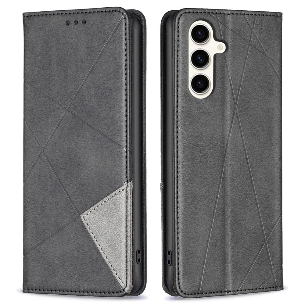 For Samsung Galaxy S24 FE Case Card Slots Leather Phone Cover Rhombus Imprint