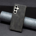 For Samsung Galaxy S24 FE Case Card Slots Leather Phone Cover Rhombus Imprint