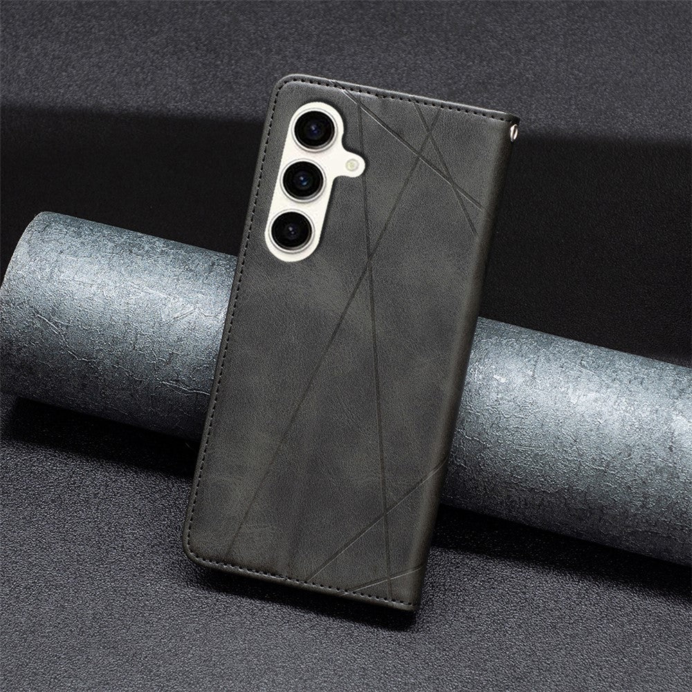 For Samsung Galaxy S24 FE Case Card Slots Leather Phone Cover Rhombus Imprint
