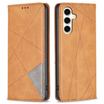For Samsung Galaxy S24 FE Case Card Slots Leather Phone Cover Rhombus Imprint