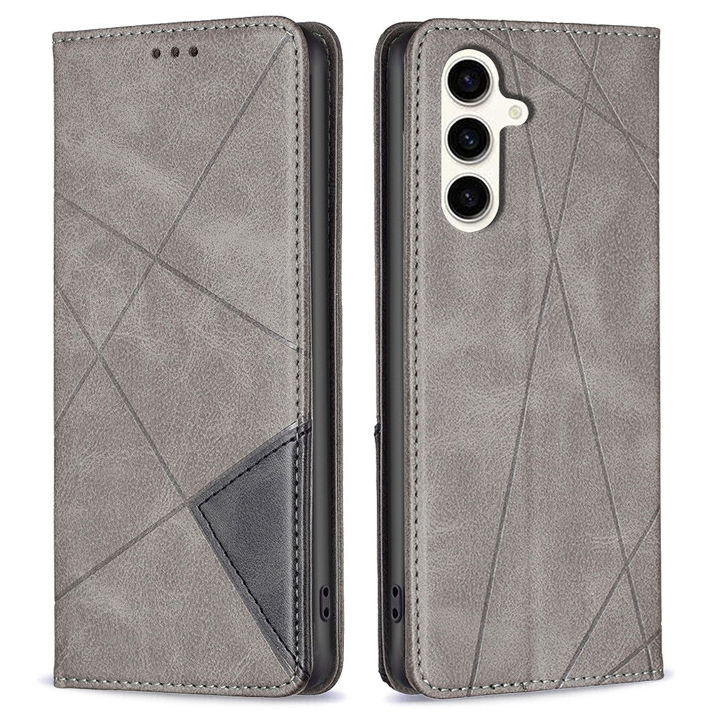 For Samsung Galaxy S24 FE Case Card Slots Leather Phone Cover Rhombus Imprint