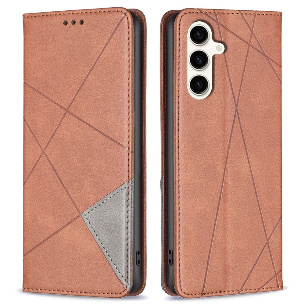 For Samsung Galaxy S24 FE Case Card Slots Leather Phone Cover Rhombus Imprint