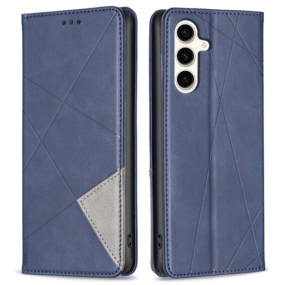For Samsung Galaxy S24 FE Case Card Slots Leather Phone Cover Rhombus Imprint