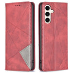 For Samsung Galaxy S24 FE Case Card Slots Leather Phone Cover Rhombus Imprint