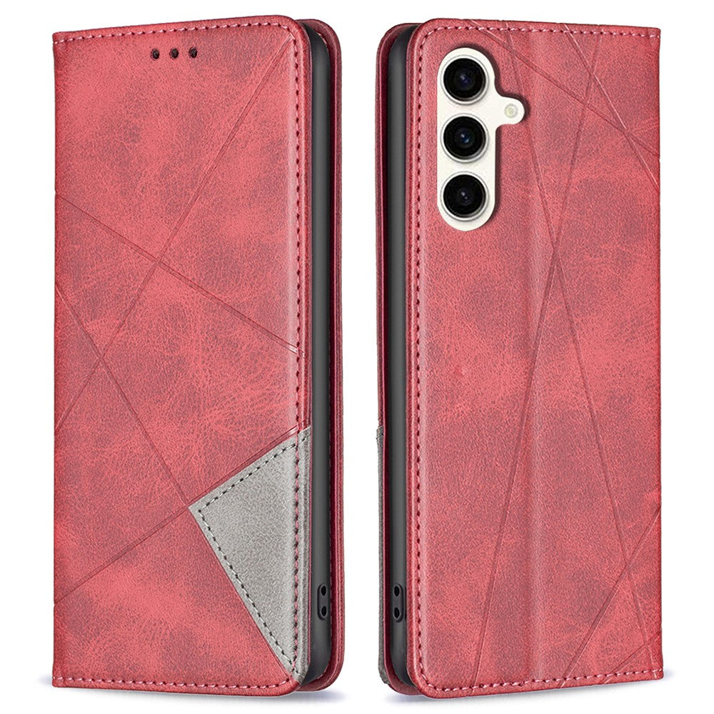 For Samsung Galaxy S24 FE Case Card Slots Leather Phone Cover Rhombus Imprint