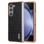 AZNS For Samsung Galaxy Z Fold6 5G Case Crocodile Texture PU Leather+PC Phone Cover