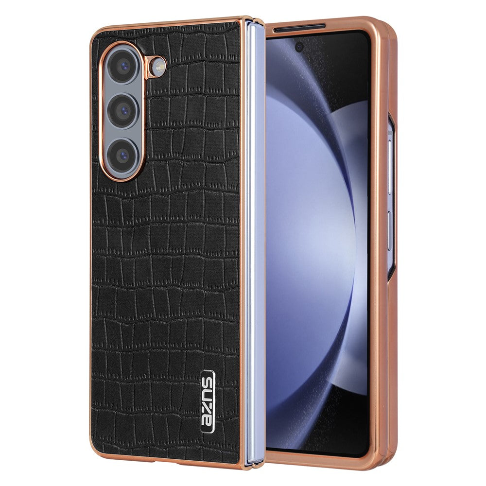 AZNS For Samsung Galaxy Z Fold6 5G Case Crocodile Texture PU Leather+PC Phone Cover